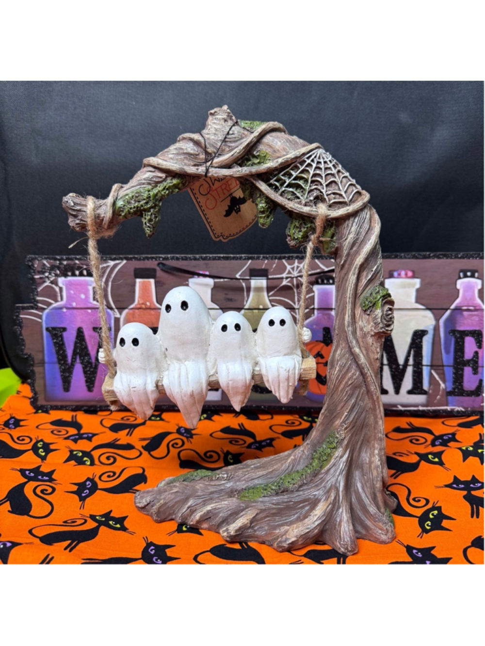 SWEET STREET Halloween Whimsigoth Ghost Family Swinging On Tree TikTok Viral
